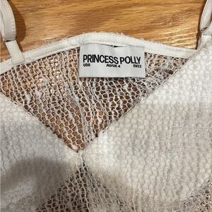 Princess Polly Cream Mesh Bralette